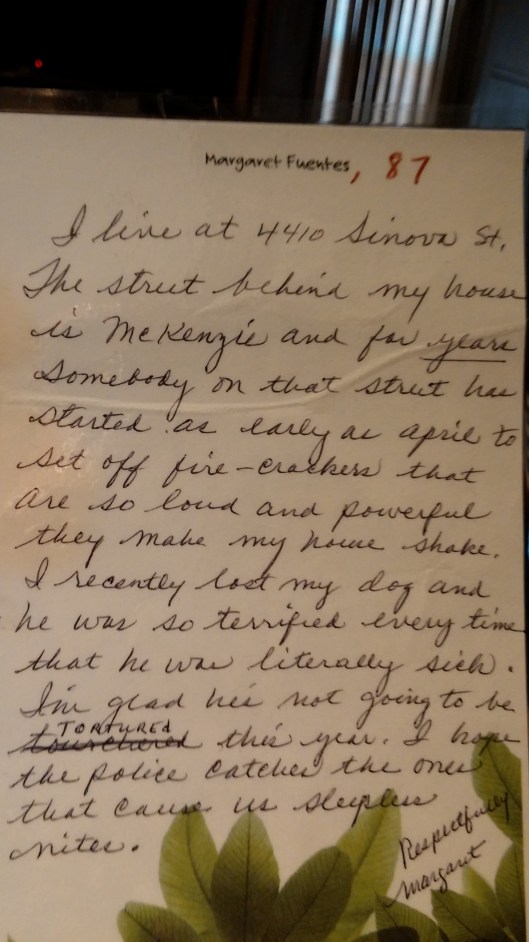 Fireworks -- Margaret Note